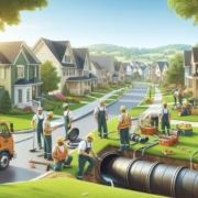 sewer pipe lining service in residential area