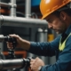 Professional plumber inspecting a pipe with specialized equipment for reliable pipe lining services.