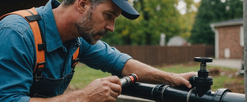 Plumber inspecting pipe for relining service near me